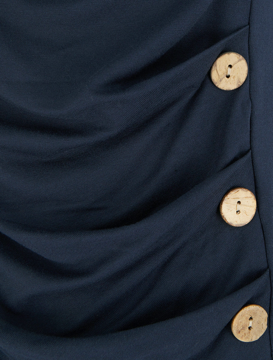 Top uni sans manches à col rond - Marine - 3