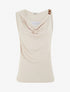 Top fluide à bretelle en simili - Beige - 1