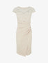 Robe ajustée à dentelle et drapé - Beige - 1