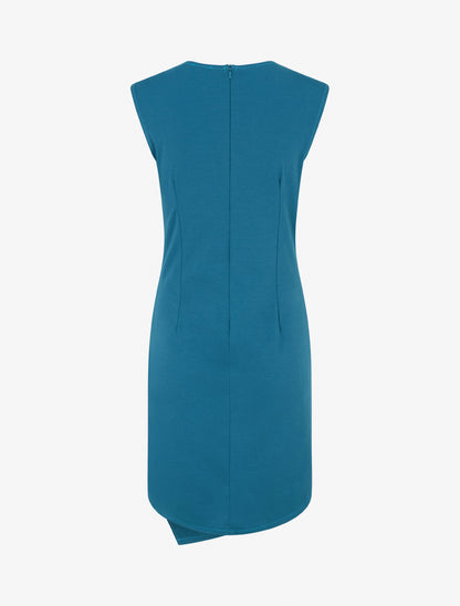 Robe sans manches unie style portefeuille - Bleu canard - 2