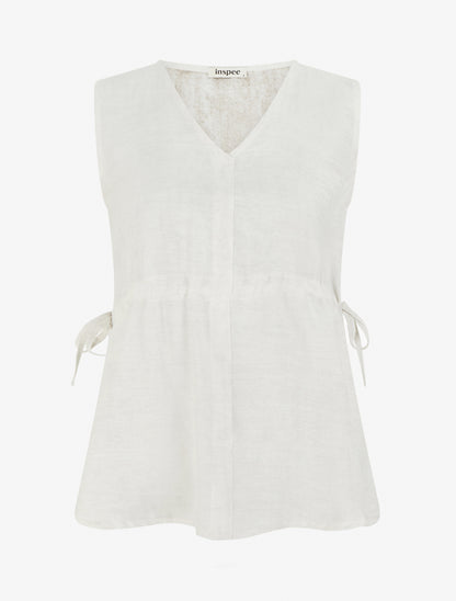 Top fluide à col V - Blanc cassé - 1