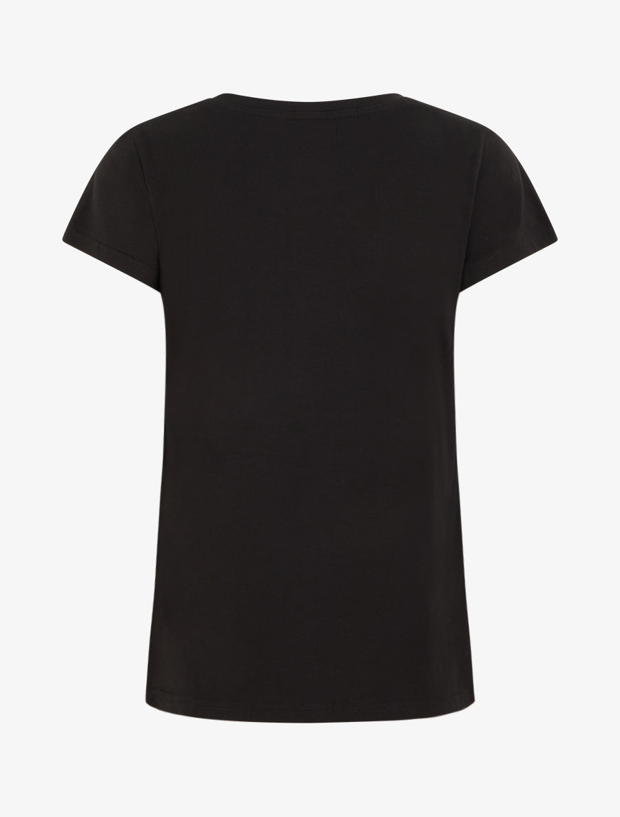 T-shirt à strass et motif stiletto - Noir - 2