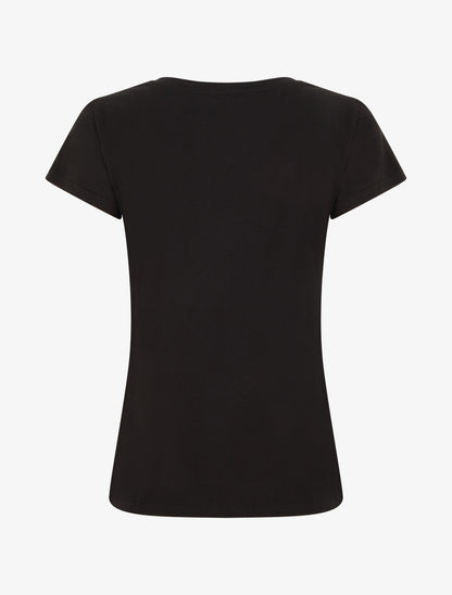 T-shirt à strass et flocage oiseaux - Noir - 2