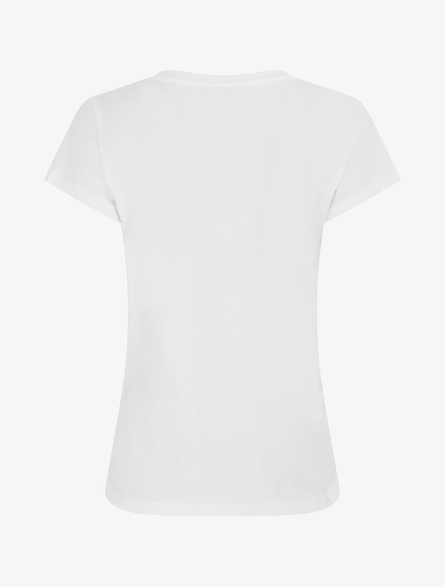 T-shirt imprimé noeuds strassés - Blanc - 2