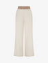 Pantalon fluide unie à taille haute - Beige - 1