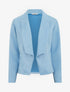 Veste en suédine à cole châle - Bleu ciel - 1