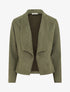 Veste en suédine à cole châle - Kaki - 1
