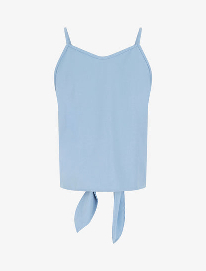 Débardeur à noeud et fines bretelles - Bleu ciel - 2