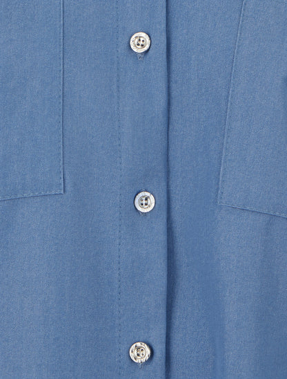 Chemise uni à poches - Bleu foncé - 3