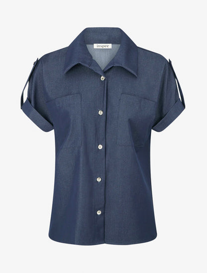 Effen overhemd met zakken - Ongerept blauw