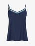 Débardeur à col V brodé - Marine - 1