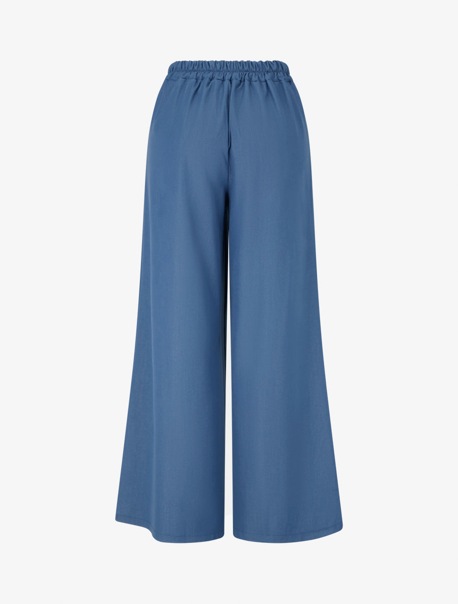 Pantalon ample à dentelle - Bleu denim - 2