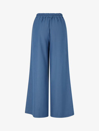 Pantalon ample à dentelle - Bleu denim - 2