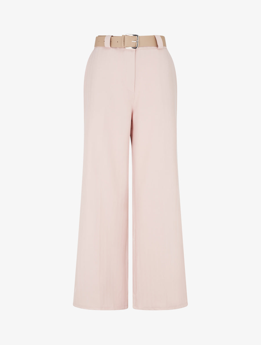 Pantalon ample à motif rayé - Rose - 1