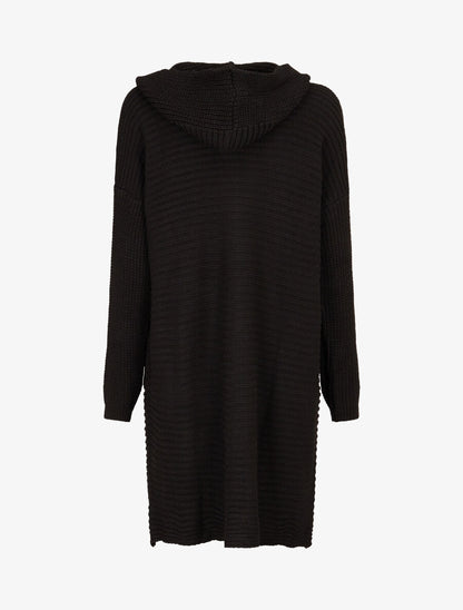 Gilet en maille à capuche - Noir - 2