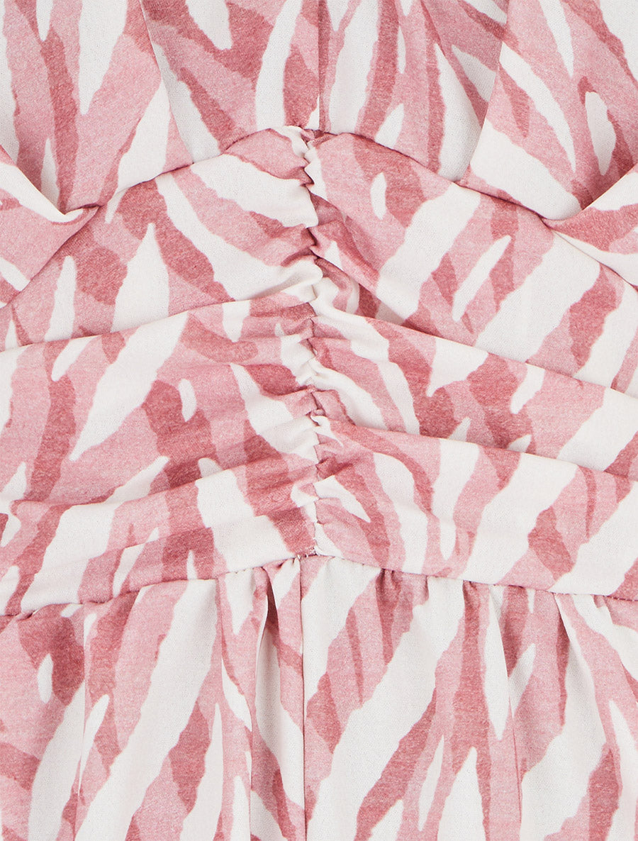 Combishort droit manches courtes imprimé graphique - Rose - 3