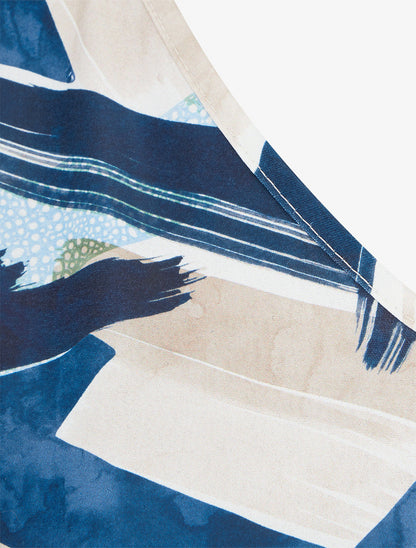 Combishort fantaisie à manches courtes volantées - Marine - 3