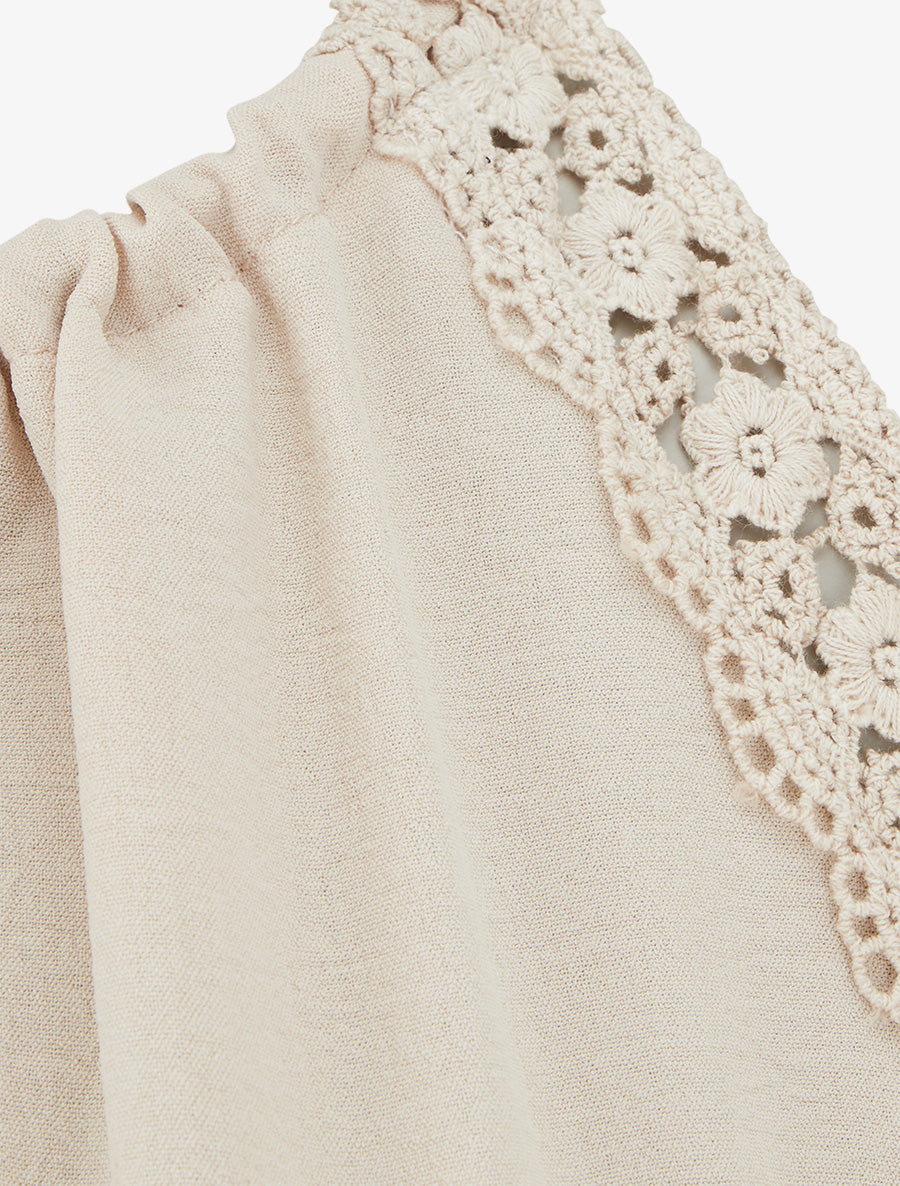 Combishort à dentelle et dos ouvert - Beige - 3