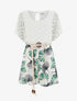 Combishort imprimé ginko à buste en dentelle - Vert - 1
