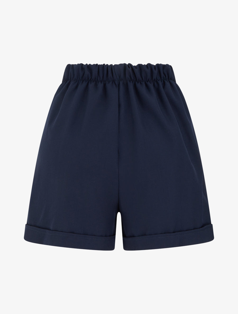 Short uni élastiqué - Marine - 2
