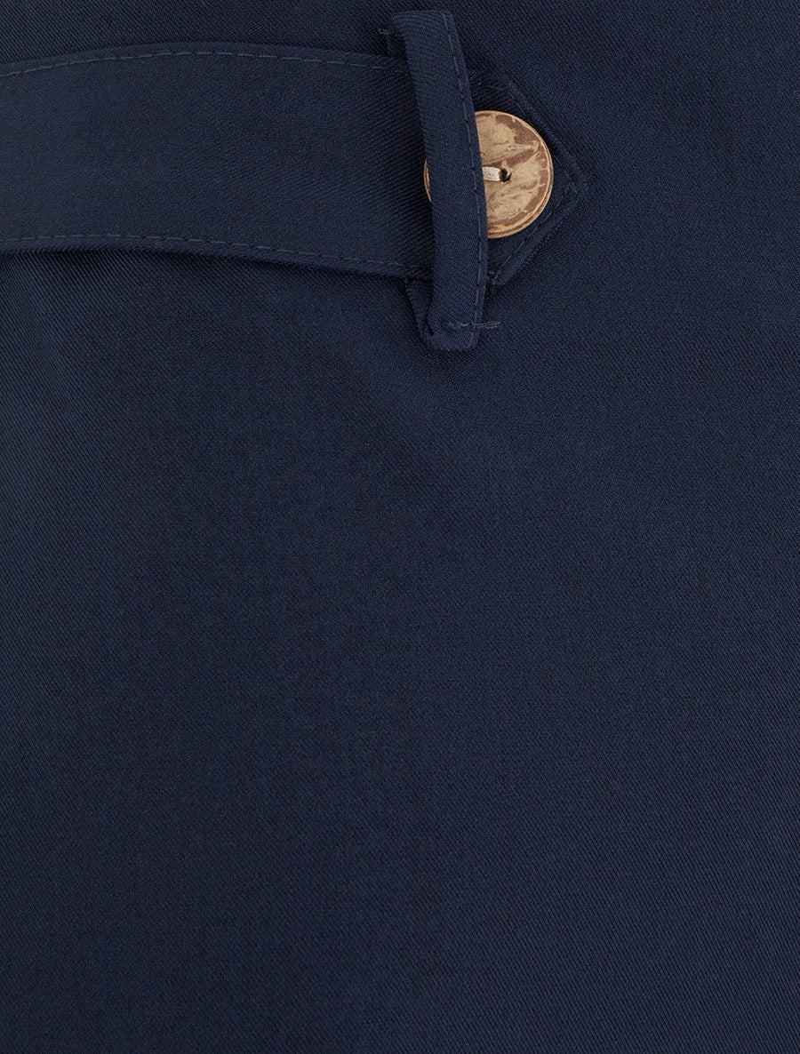 Short uni élastiqué - Marine - 3