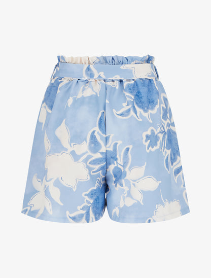 Short fluide à imprimé floral - Bleu ciel - 2