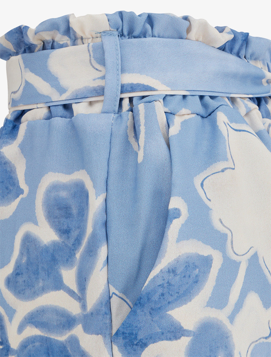 Short fluide à imprimé floral - Bleu ciel - 3