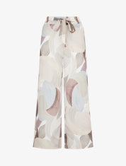 Pantalon fluide imprimé graphique - Beige - 1