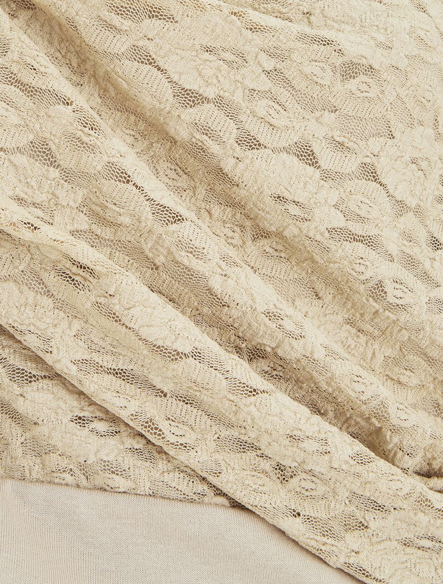 Top boule en dentelle - Beige - 3