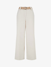 Effen rechte elastische broek - Beige