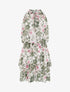 Robe imprimé fleuri à taille élastiquée - Kaki - 1