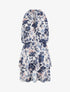 Robe imprimé fleuri à taille élastiquée - Marine - 1