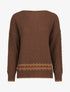 Pull à bord contrastant - Marron - 1