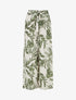 Pantalon élastiqué à imprimé tropical - Kaki - 1