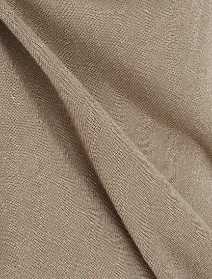 Débardeur irisé à col en dentelle - Taupe - 3