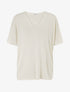 Top ample manches courtes en maille fine irisée - Beige - 1