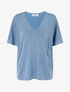 Top ample manches courtes en maille fine irisée - Bleu - 1