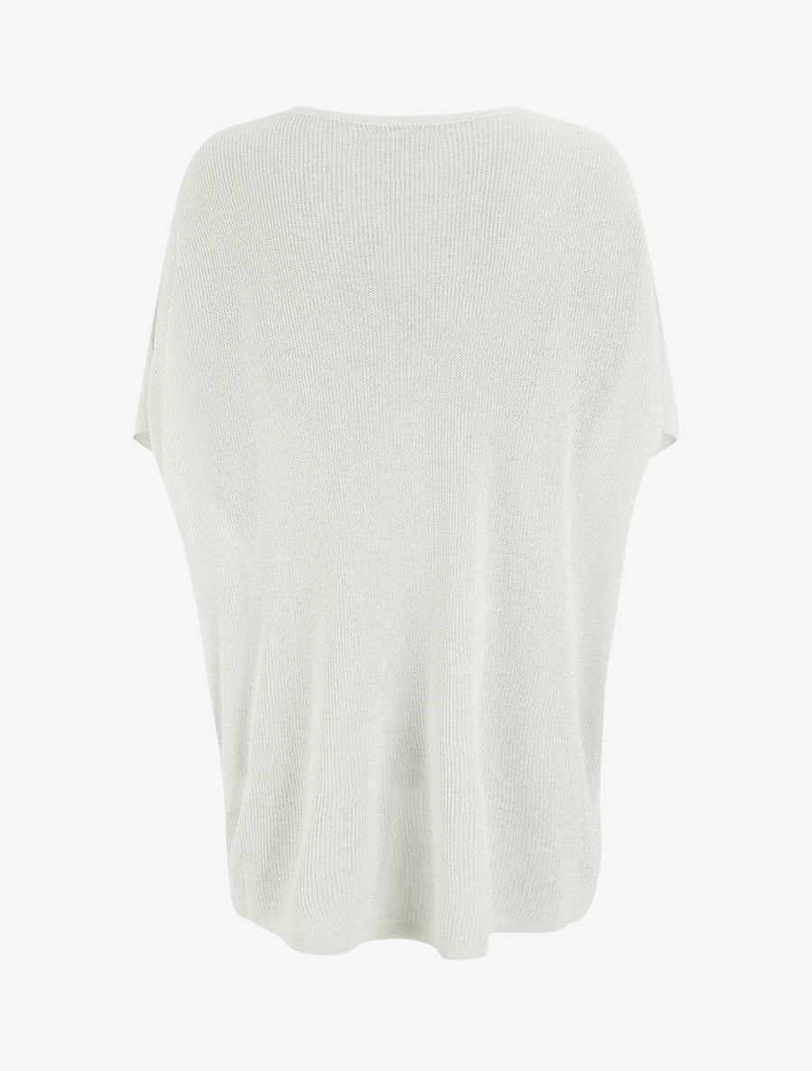 Top ample manches courtes chauve-souris - Blanc - 2