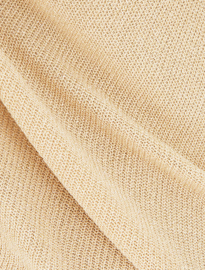 Débardeur en fine maille à détail irisé - Camel clair - 3