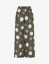 Pantalon imprimé ronds à taille haute élastiquée - Kaki - 1