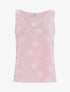Top en lin à broderie floral - Rose - 1