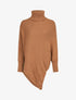 Poncho côtelé à col roulé - Camel - 4