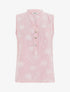Top en lin boutonné à broderie floral - Rose - 1