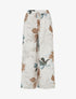 Pantalon élastiqué à imprimé feuillage - Beige - 1