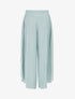 Pantalon texturé style sarouel fendu - Turquoise - 1