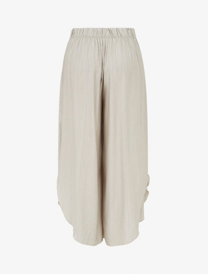 Pantalon texturé style sarouel fendu - Taupe clair - 2