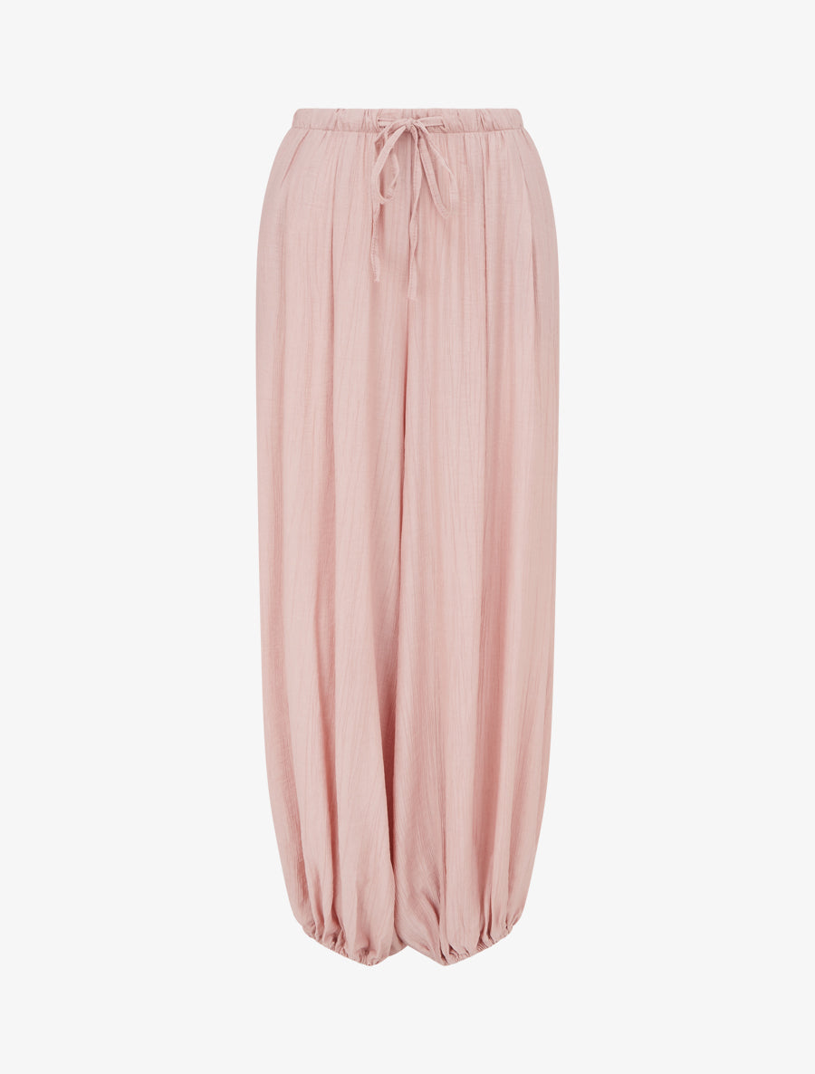 Pantalon style sarouel à bouts élastiqués - Vieux rose - 1