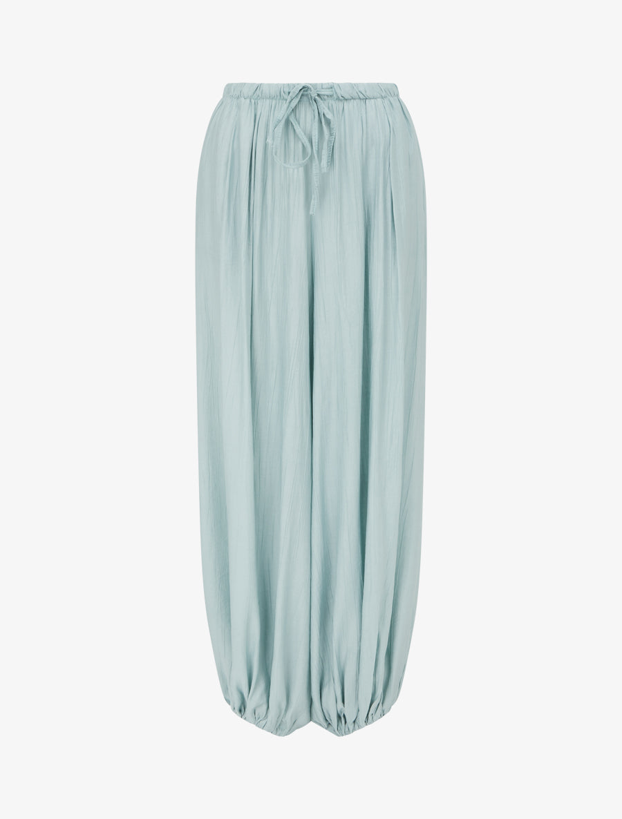Pantalon style sarouel à bouts élastiqués - Turquoise - 1