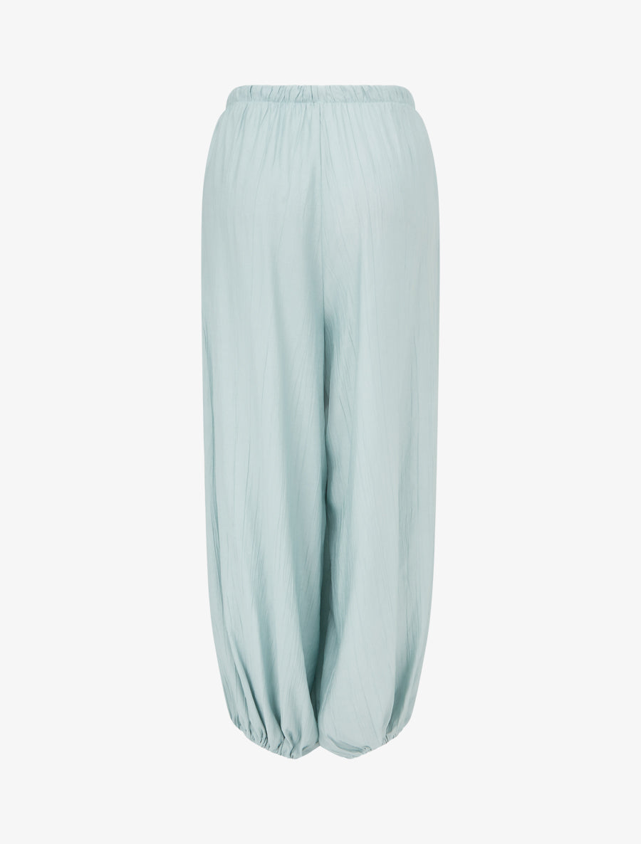 Pantalon style sarouel à bouts élastiqués - Turquoise - 2