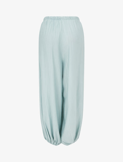 Pantalon style sarouel à bouts élastiqués - Turquoise - 2